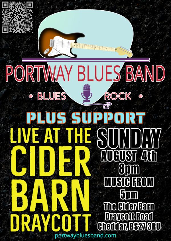 Portway Blues Band Gig Poster for The Cider Barn August 4th 2024 at 20:00