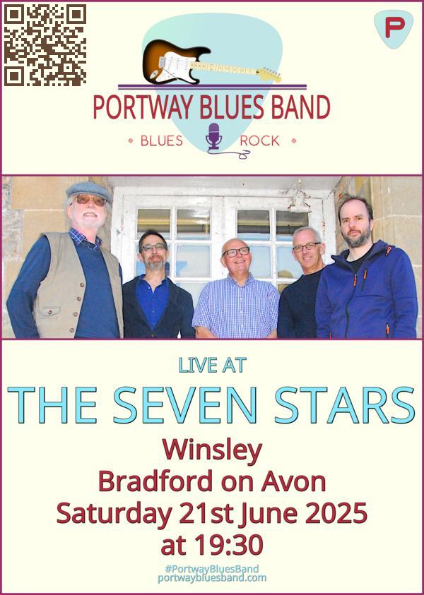 Portway Blues Band gig poster for gig at The Seven Stars on Saturday 21st June at 19:30