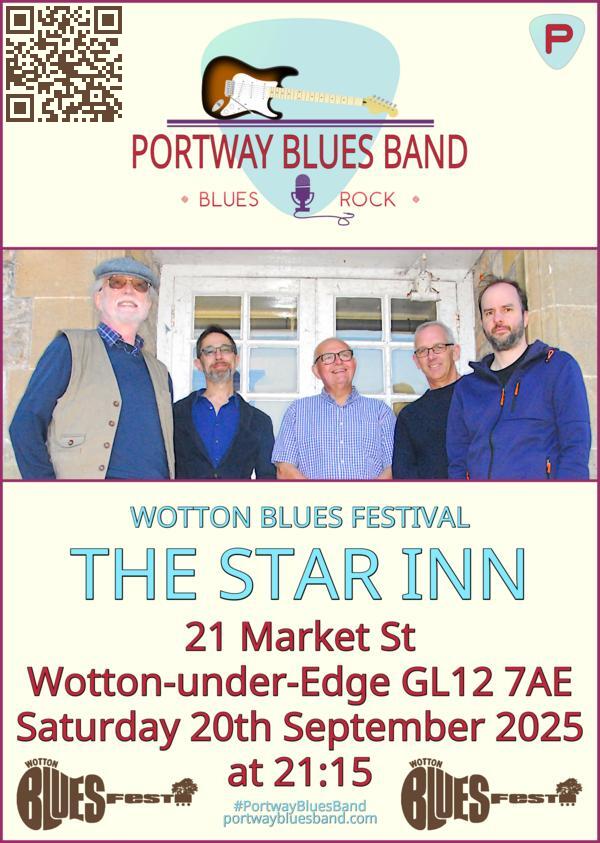 Portway Blues Band gig poster for gig at The Star Inn on Saturday 20th September at 21:15