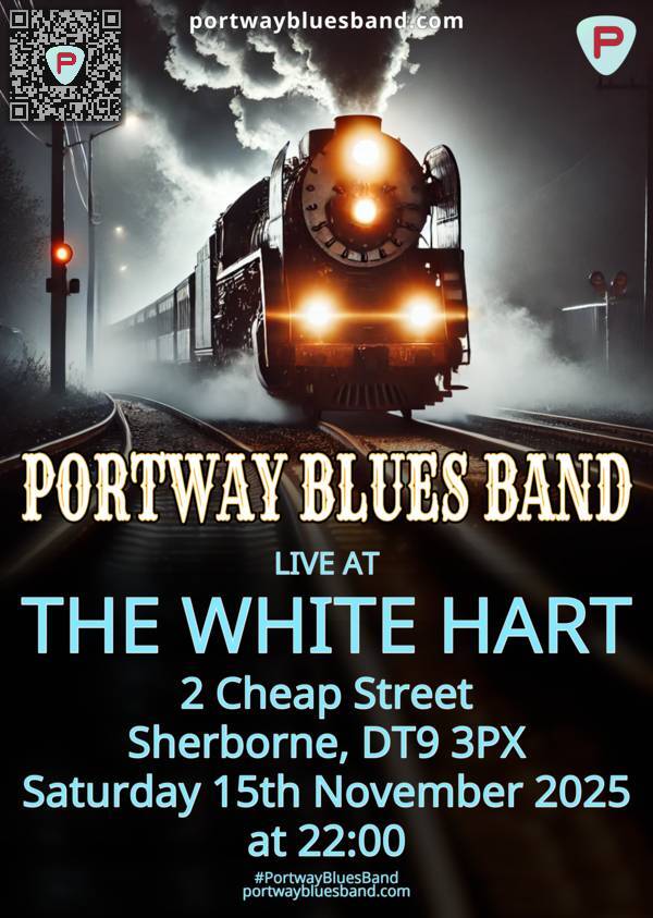 Portway Blues Band gig poster for gig at The White Hart on Saturday 15th November at 22:00