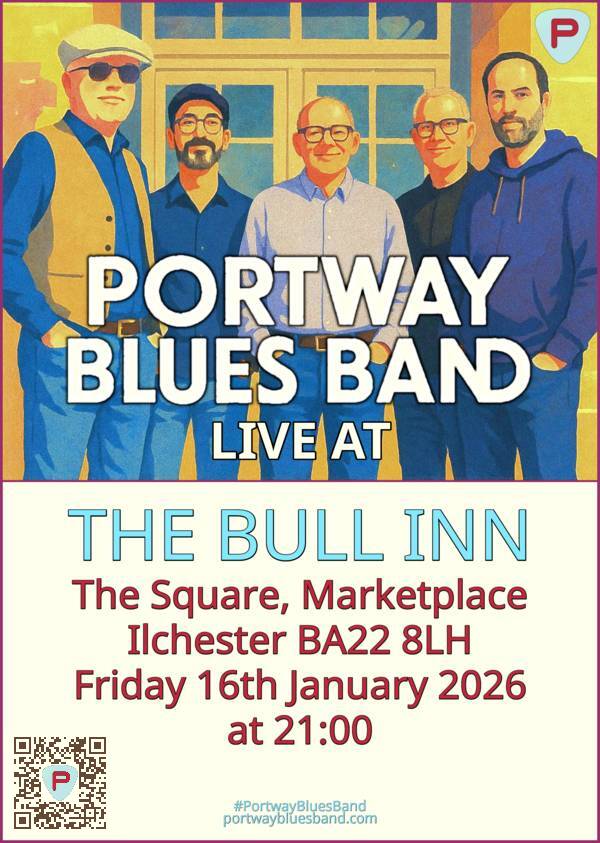 Portway Blues Band gig poster for gig at The Bull Inn on Friday 16th January at 21:00