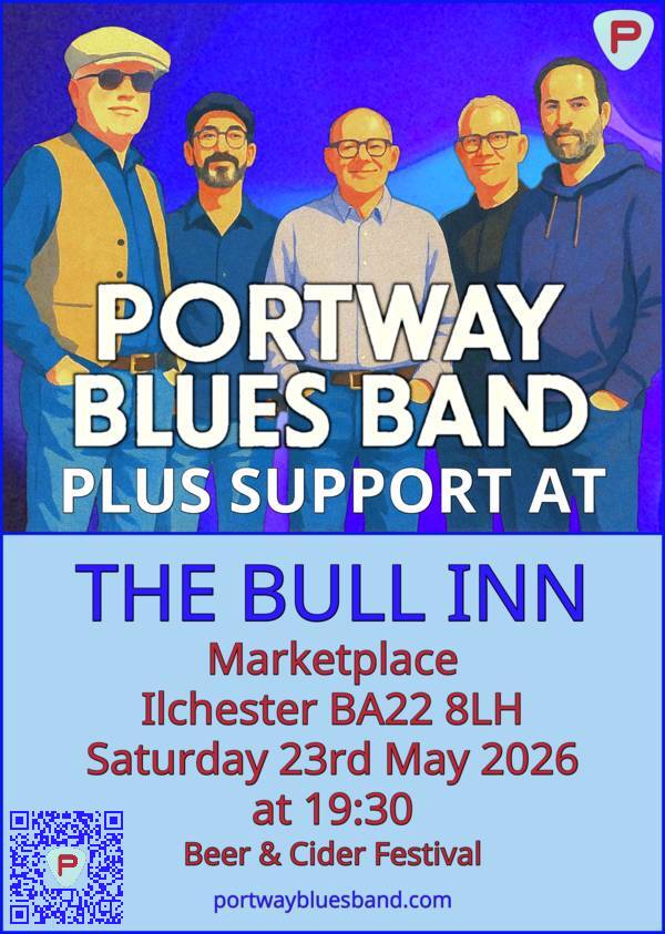 Portway Blues Band gig poster for gig at The Bull Inn on Saturday 23rd May at 19:30